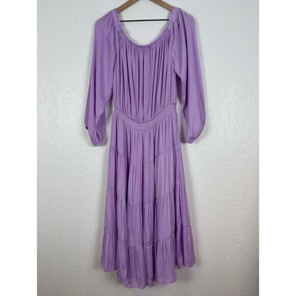 Lilly Pulitzer Jennie Midi Dress in Lilac Freesia Dotty Satin NWT Size XL - Picture 3 of 6